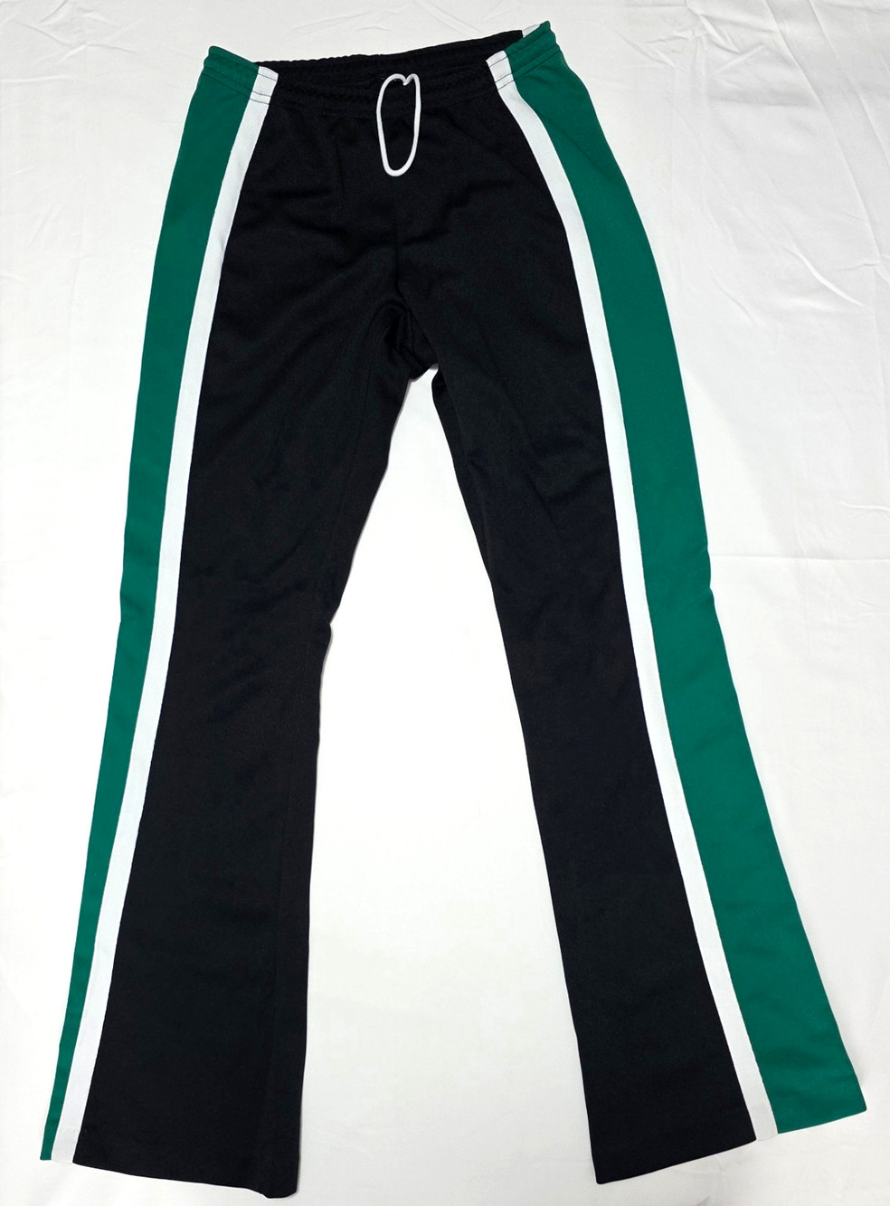 Vintage Varsity Spirit Fashions Track Pants Mens Medium M 32 Black Green Striped